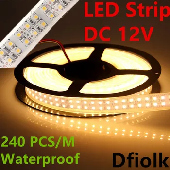 

led strip light smd3528 silicon tube rope ribbon waterproof IP65 double row 1200led 5m dc12v 6500K white warmwhite flexible tape