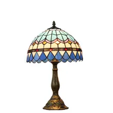 30 см Средиземноморский стиль настольные лампы Тиффани стекло Настольная лампа для спальни мода простой E27 детское освещение 0087