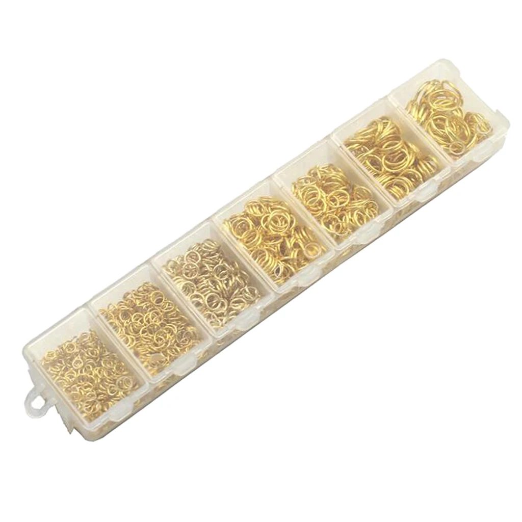 1450 Pieces 3/4/5/6/7/8/10mm DIY Jewelry Findings Single Loop Round Open Jump Rings Findings Accessories