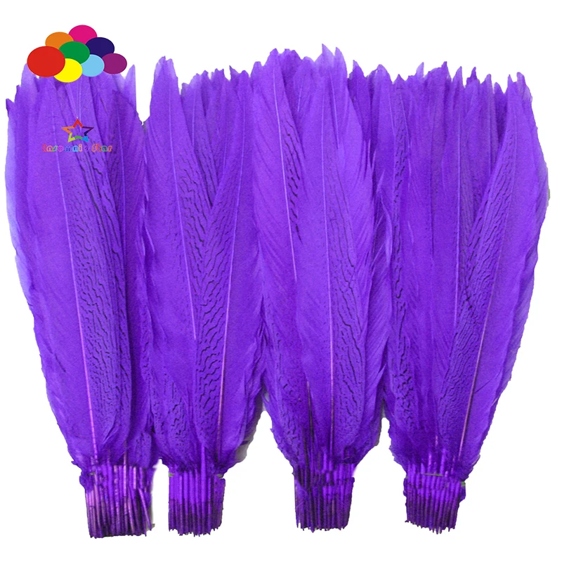

50pcs 100% natural silver pheasant feather dyed purple 16-32inch/40-80cm for Diy carnival costume mask headdress crafts