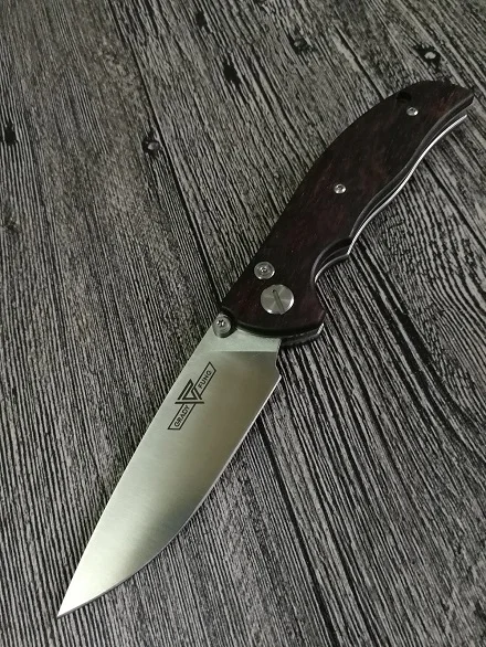 Grady Fung, брендовый дизайн, модель 2, тактический складной нож, шариковый подшипник, стабилизированная ручка из палисандра, D2, стальное лезвие, нож для кемпинга, EDC, s - Цвет: Deep Black Handle