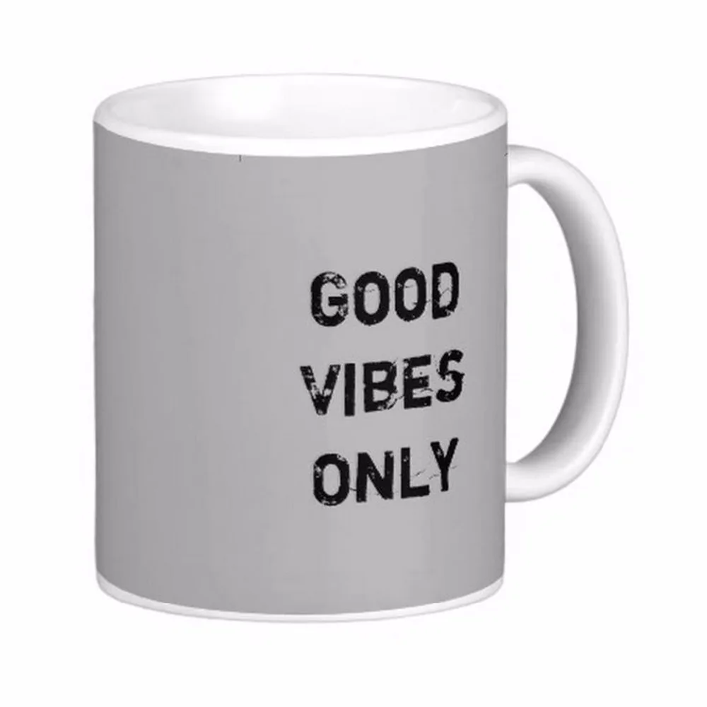 Белая кофейная кружка Good Vibes керамическая LVSURE для путешествий подарок на заказ|mug