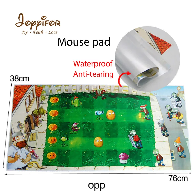 

Joyyifor 38*76cm Plants vs Zombies OPP Waterproof Gaming Mouse Pad Gamer Tablet PC Keyboard Mouse Mat for CS GO LOL Dota Game