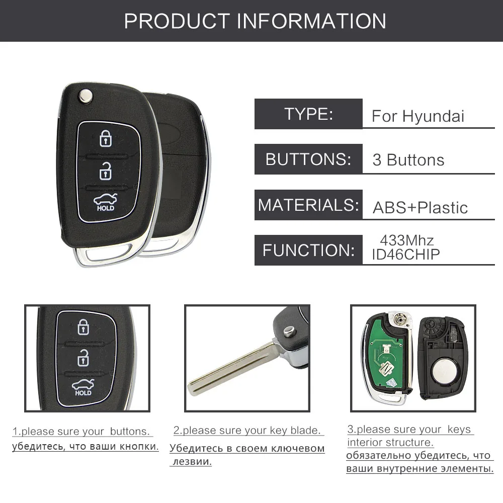 Okeytech Новинка 3/4 Кнопка флип складной дистанционный ключ автомобиля 315/433 МГц транспондер чип ID46 для Mistra hyundai HB20 SANTA FE IX35 IX45