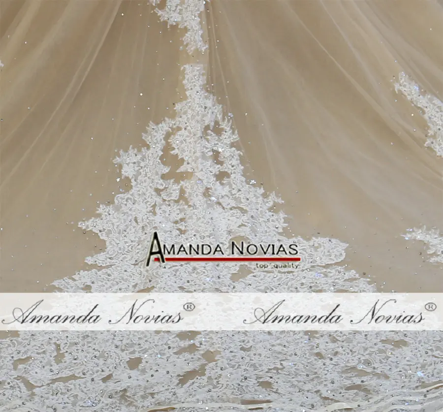 Новая мода шампанского цвета Топ Полное свадебное платье Роскошная Аманда novias бренд
