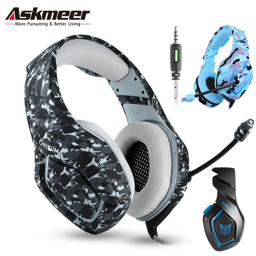 ASKMEER PS4 игровая гарнитура шлем Best ПК стерео наушники с гарнитурой микрофоном для