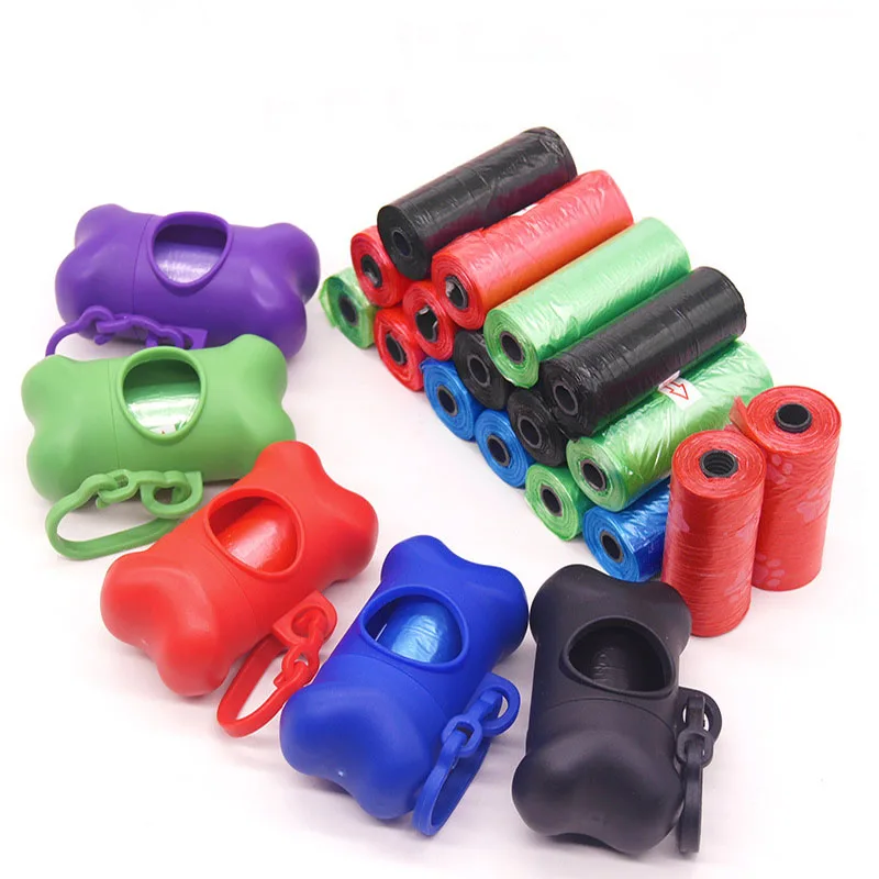 

Plastic Garbage Bags Disposable Bone Shape Pet Poop Bag Set Portable Storage Box Clean Up Holder Carrier Waste Bag Organizer