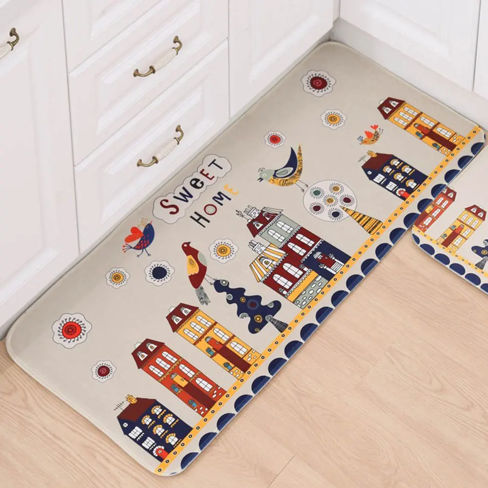 Cartoon Soft Kitchen Mat Absorption Bathroom Carpet Rug Home Living Room Kitchen Door Floor Mat for Toilet Non-slip - Цвет: D