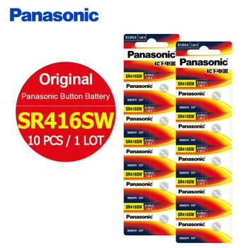 

Original Panasonic 10pcs/lot SR416SW Silver Oxide Button Cell Batteries 377 LR416 4.8MM*1.6MM 1.55V Coin Battery for Watch