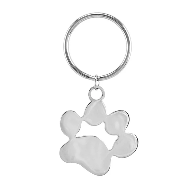 Metal Pendant Keychains Dog Paw 30mm 1.18inch Keychain Stainless Steel