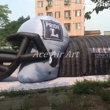 Индивидуальные спортивные вход черный надувной футбольный мяч шлем комбинированные туннели