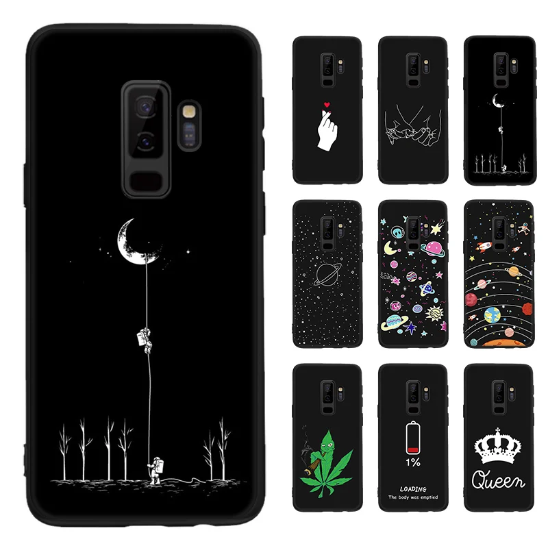 Pattern Case For Samsung Galaxy S8 S9 Plus Note 8 9 A8 A6 Plus 2018 A5 A7 2017 Black Matte Cover For Samsung 8 J4 J6 A9 S10 S10E