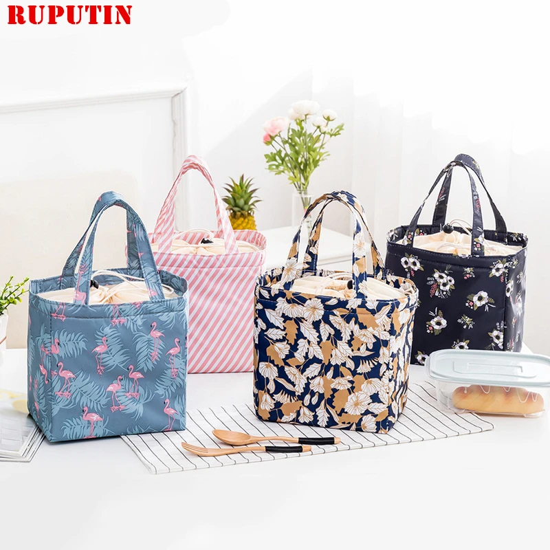 RUPUTIN Fresh Insulation Lunch font b Bag b font For Women Student Kid Thermal Insulated Oxford