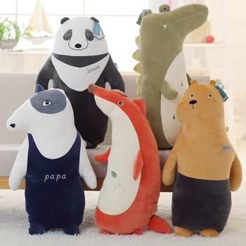 

New 80cm forest animals plush toy soft stuffed panda dog bear crocodile fox pillow kids birthday gift home sofa decor on sale
