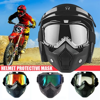 

Universal Windproof Motorcycle Face Mask Goggles Ski Bike Moto Detachable Dust Vintage Goggle Helmets Glasses For Motocross