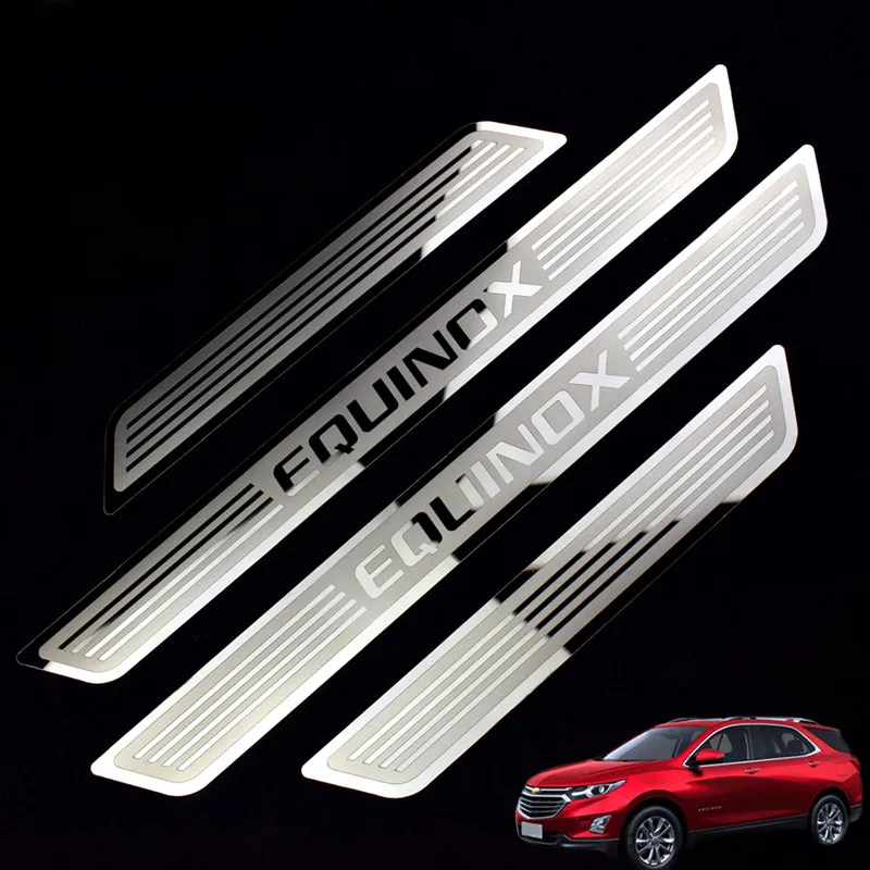 font b Car b font Door Sills For EQUINOX 2016 2017 Stainless Steel font b