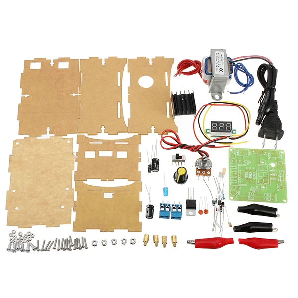 

DIY LM317 Adjustable DC Power Supply Kit With Voltage Meter Voltage Regulator Power Board kit