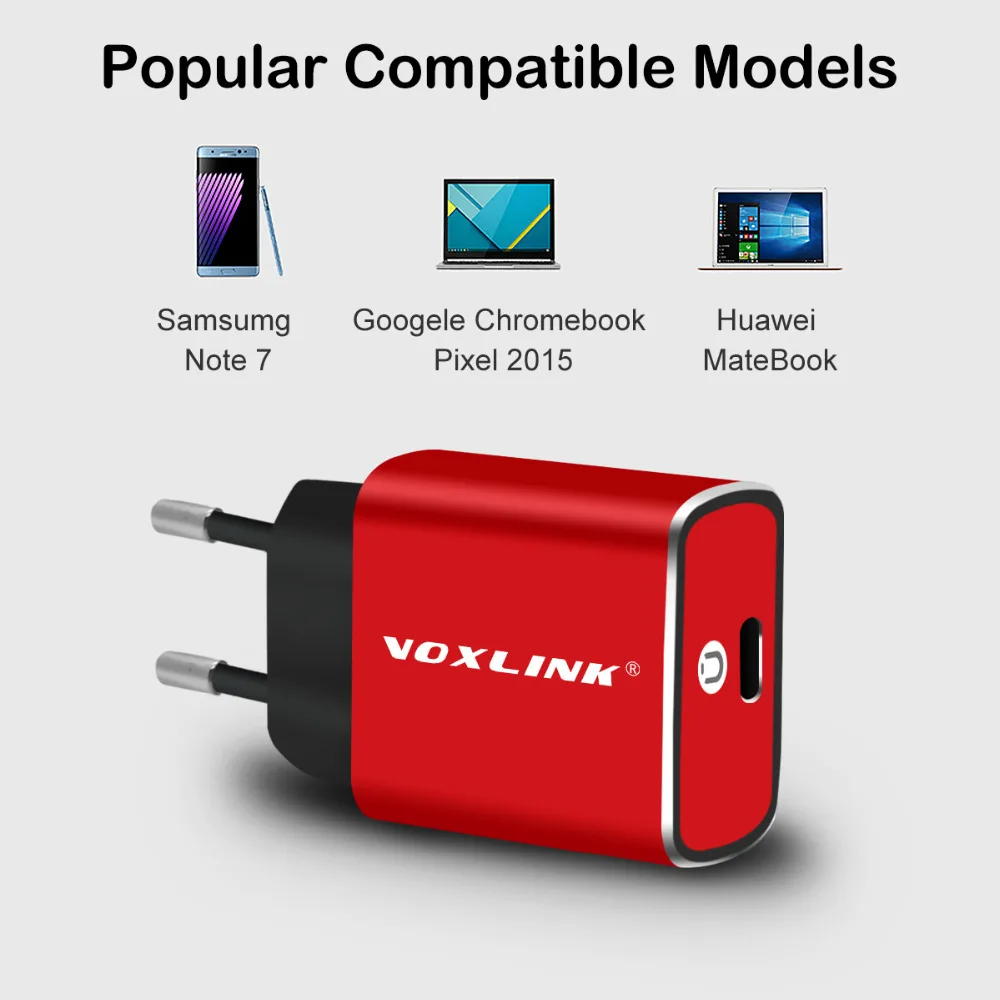 Быстрое usb type-c зарядное устройство, VOXLINK QC3.0 настенное/дорожное USB-C зарядное устройство с тип-c до 8pin кабель для iPhone X 8 8Plus samsung S8 S7 LG