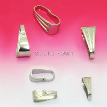 

4x9mm Stainless Steel Pendant Pinch Clip Clasp Bail Connector DIY Jewelry Findings Components Accessories