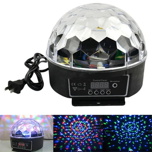 DMX512 Control Pannel 18W DJ Stage Lighting LED RGB Crystal Magic Ball Effect Light Sound Control Display KTV Laser Lights