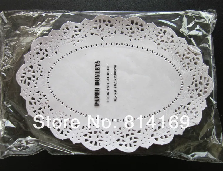 6,5*9 дюймов овальные эллипс белые кружевные бумажные салфетки рождественские вечерние украшения коврик Doileys для торта печенья