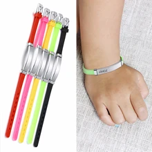 Персонализированный детский браслет с силиконовым ID тегом браслет Дети Регулируемый Браслет