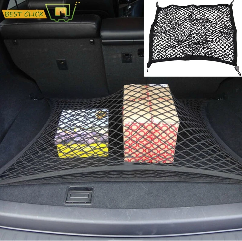 Rear Trunk Floor Cargo Net Dual Layer Luggage Elastic Mesh Boot Storage
