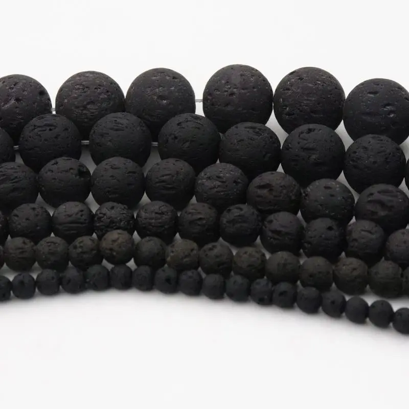 

4mm/6mm/8mm/10mm/12mm Loose Spacer Volcanic Stone Beads For Jewelry Finding Necklace Bracelet DIY Handmade Jewelry Accessories