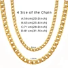 Hip Hop joyería larga cadena de eslabón cubano grueso collares dorados con grueso Color dorado cadenas de cuello de acero inoxidable para hombres joyería ► Foto 3/6