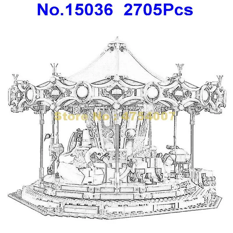 

2705pcs street series the new carousel building block 10257 Toy