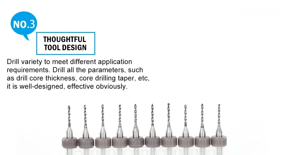 XCAN 10 шт. 1,1 мм Печатная плата твердосплавные микро сверла 3,175 мм хвостовик PCB набор сверл