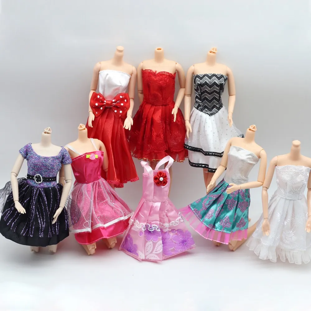 5 шт., модное свадебное платье, вечерние платья, одежда для Барби, кукольные аксессуары для девочек, случайный стиль