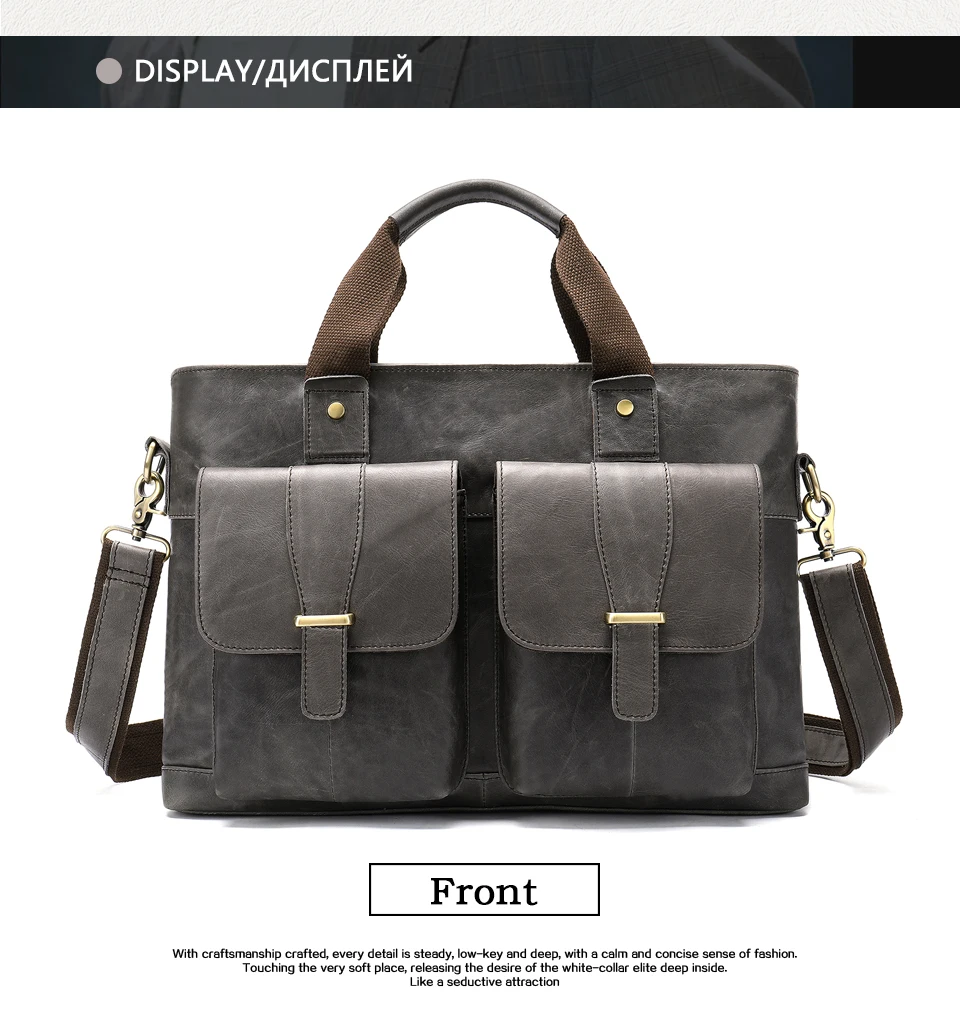 Мужская деловая сумка из натуральной кожи, портфель, мужские кожаные сумки-мессенджеры для ноутбука, винтажный офисный мужской портфель s для мужчин, сумка 8520