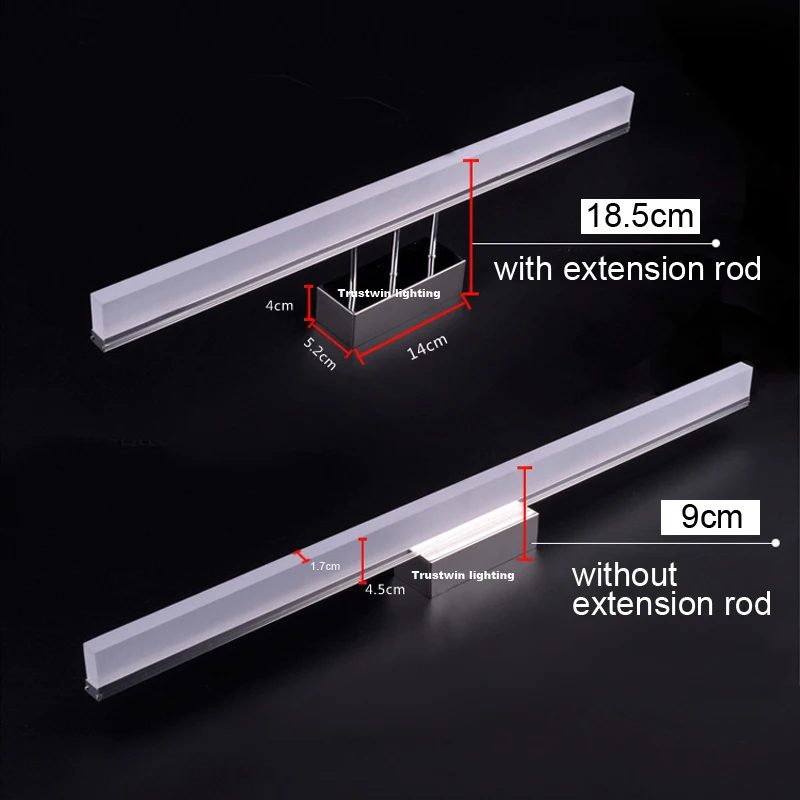 8W 14W 16W 18W 40CM 80CM 100CM 120CM stainless simple modern wall lamp light waterproof bathroom LED mirror light lamp sconce bathroom wall light fixtures