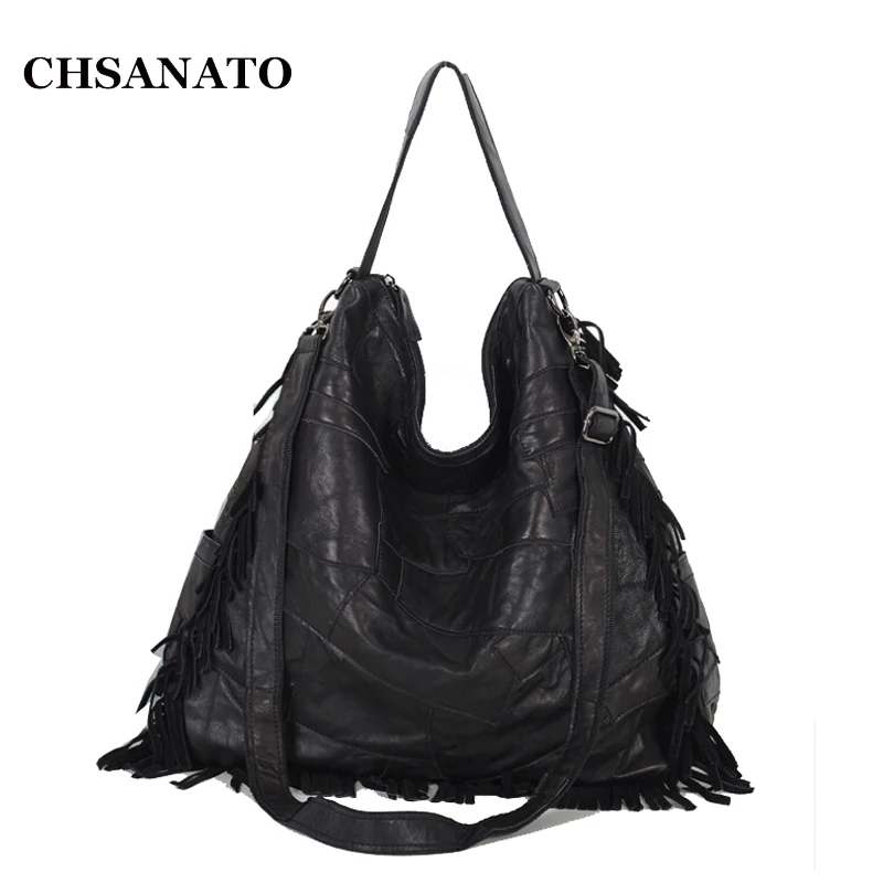 CHSANATO, модная женская сумка из натуральной кожи, Лоскутная, овчина, сумка на плечо, известный бренд, женские сумки-мессенджеры, повседневная сумка-тоут