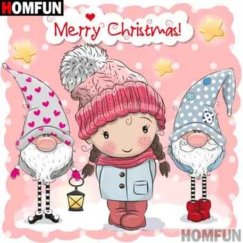 

HOMFUN Full Square/Round Drill 5D DIY Diamond Painting "Girl old man" 3D Embroidery Cross Stitch 5D Home Decor A15750