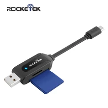 Rocketek micro usb 2.0 multi 2 in 1 memory otg phone card reader adapter for SD/TF micro SD pc computer laptop accessories.