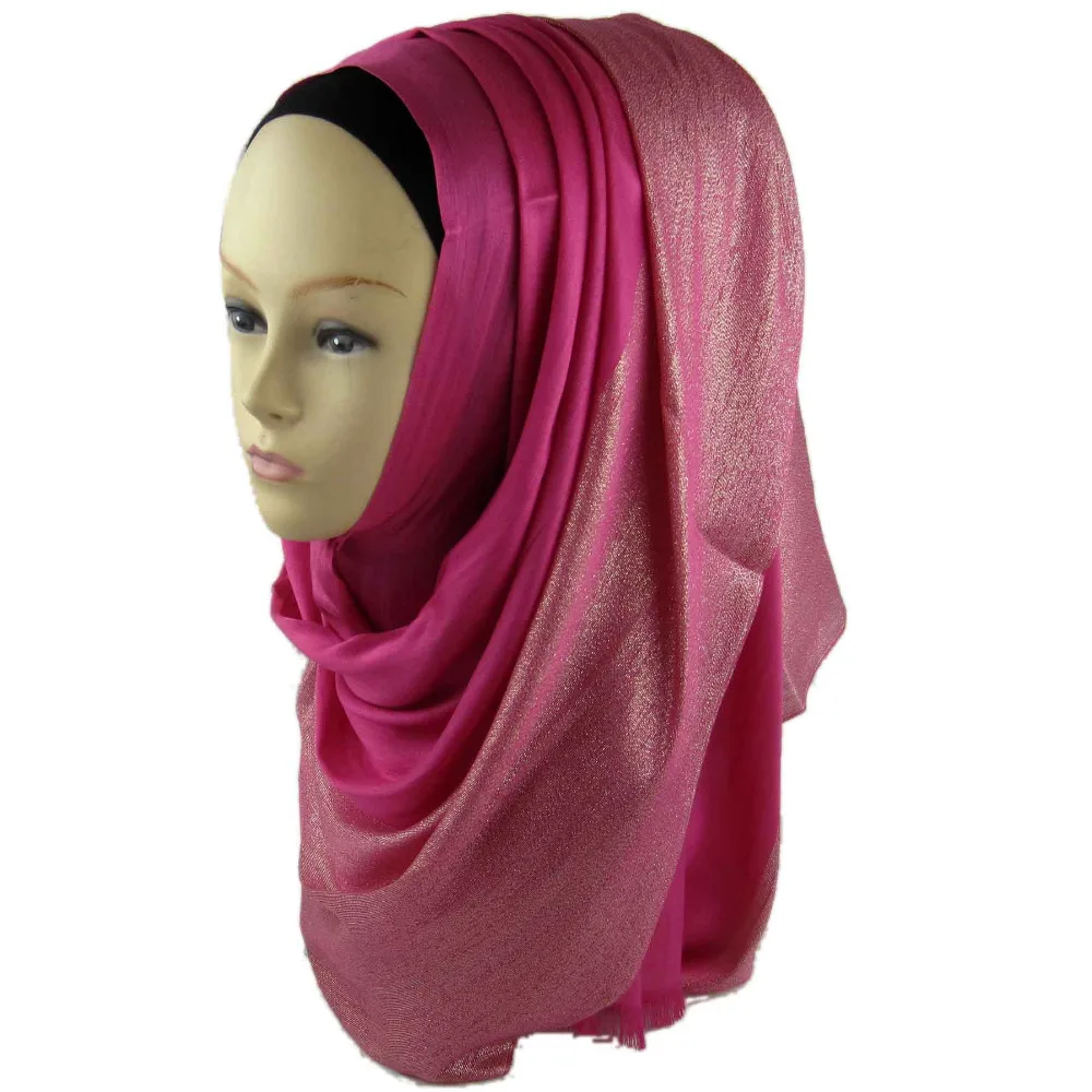 180*60cm big size shimmer muslim long scarf silver glitter HIJAB