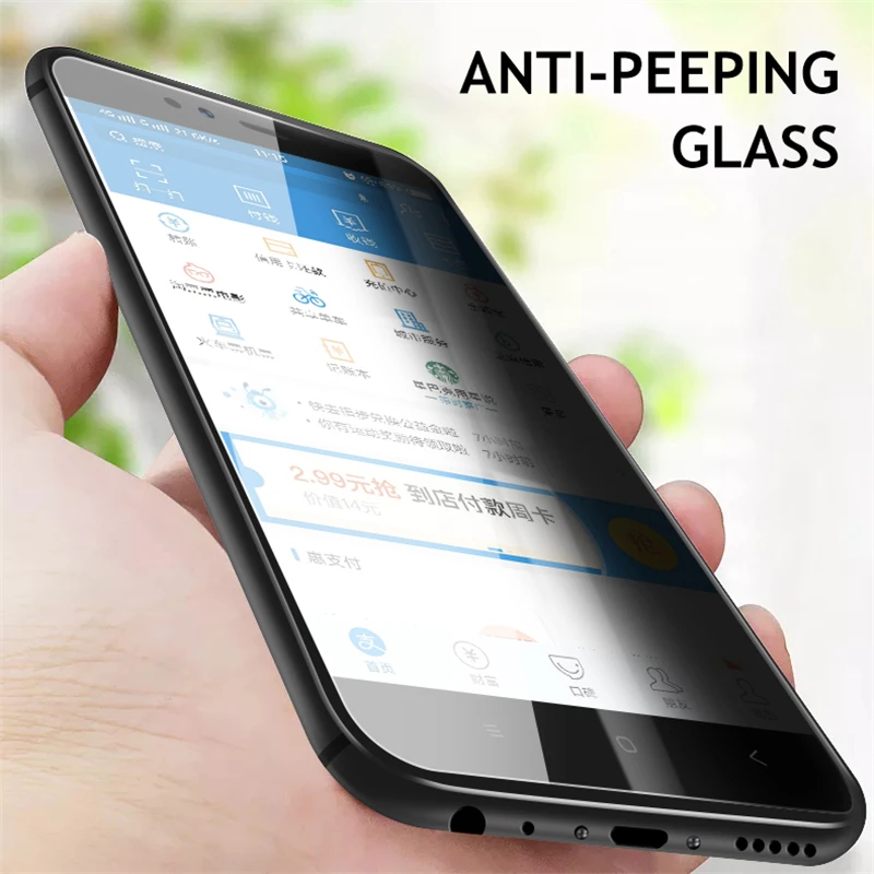 

Anti-peeping Screen Protective Film For Redmi 4 4a Note 4 pro Note 4x 5a Glass Privacy Protector for Xiaomi A1 Redmi 5 5 plus