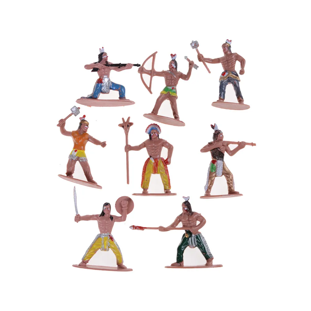 

New Arrival 13pcs/set Indian Tribes Model Toy Doll Figure Native Art Decor