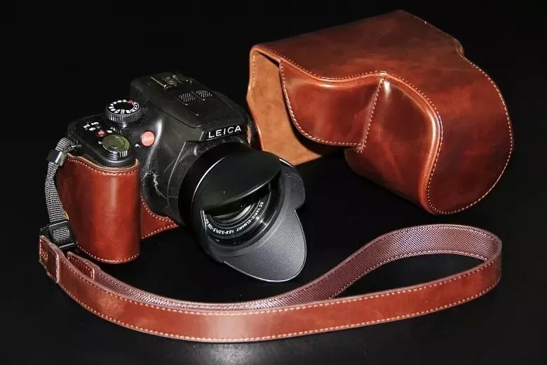 Высококачественная камера кожаный чехол сумка для Leica V-LUX4 с плечевым ремнем Чехол Сумка