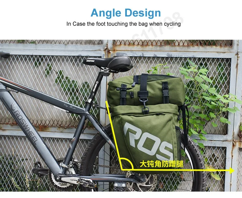 Flash Deal ROSWHEEL Bike Accessories 37L MTB Mountain Bike Rack Bag 3 in 1 Multifunction Road Bicycle Pannier Rear Seat Trunk Bag 7