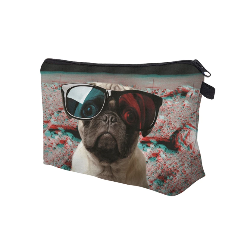 DAOXI التجميل أكياس 3D الحيوان الطباعة نظارات الكلب الأزياء ل Travell الإناث مخزن للمكياج