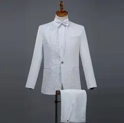 Пайетки пиджак мужчины торжественное платье самые последние модели брюк для костюма брак костюм мужчин homme мужской костюм брюк свадебные