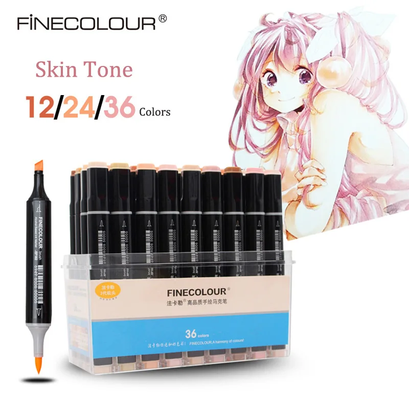 Finecolour мягкие ручки для кистей художественные маркеры тона кожи Аниме Манга