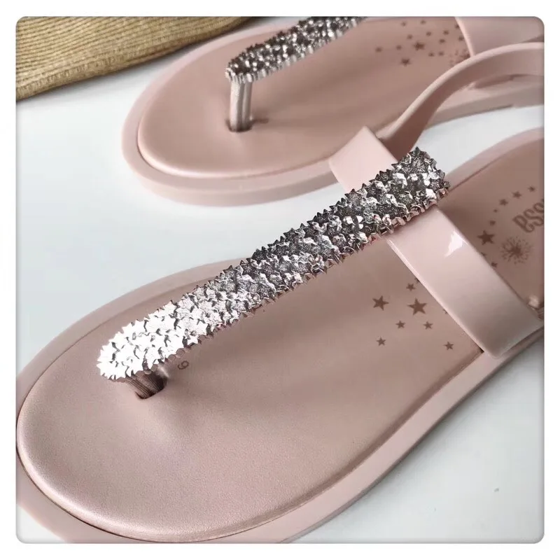 Melissa Woman Sandals 2019 fashion high quality Rhinestone women flip flops shoes ladies casual summer beach shoes