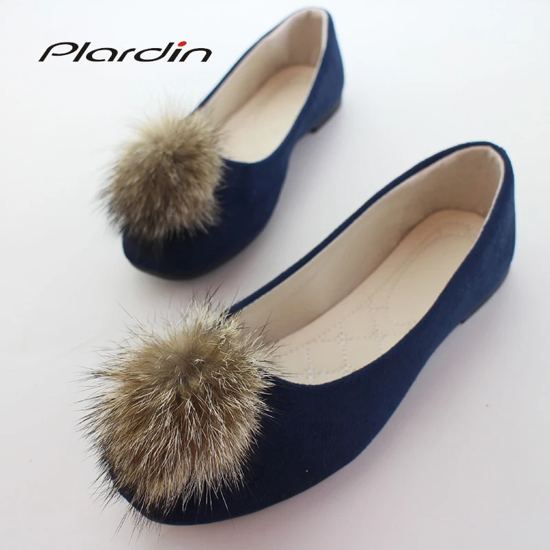 

Plardin 2019 Fashion Flock Women's Flats For New Summer Slip-On Round Toe Casual Flat Shoes Basic ballet Shoes Woman Size Plus