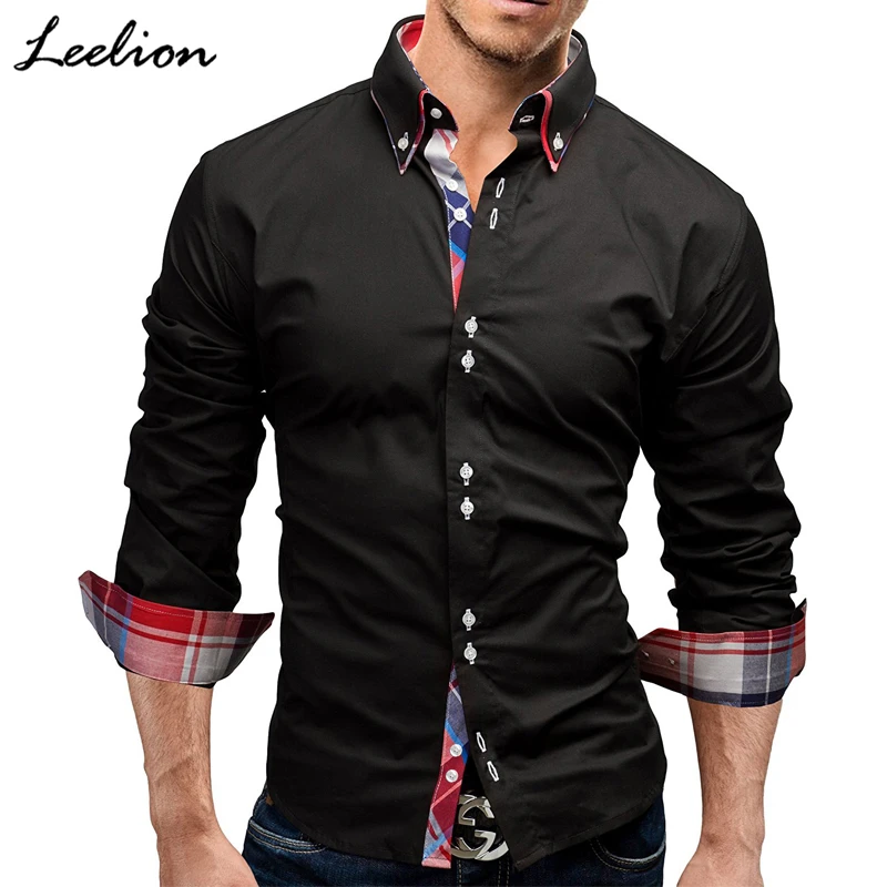 

IceLion 2019 Spring Shirt Men Brand Business Slim Fit Dress Shirt Male Long Sleeves Casual Men's Solid Shirt Camisa Masculina