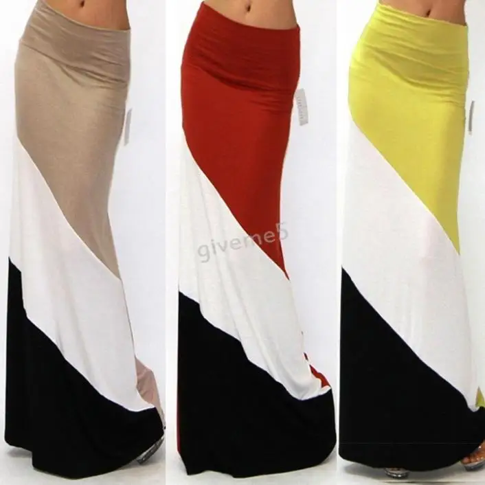 Бесплатная доставка Для женщин Длинная юбка пляжная юбка Европейский Стиль тонкие длинные юбки #12