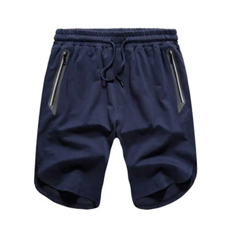 Летние шорты мужские повседневные однотонные на молнии боковые Короткие Брюки с карманами мужские удобные спортивные шорты EU Размер
